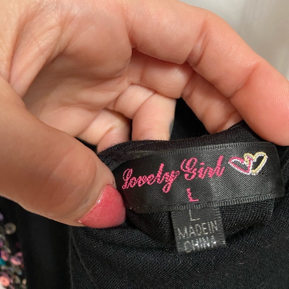 Flapper dress, sequins, fringe. 1920s pageboy rave goth. Sz L - Picture 3 of 5